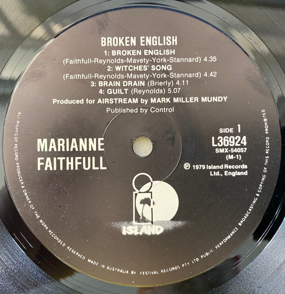 Marianne Faithfull - Broken English | Island Records (L36924) - 3 Marianne Faithfull - Broken English | Island Records (L36924) - 3