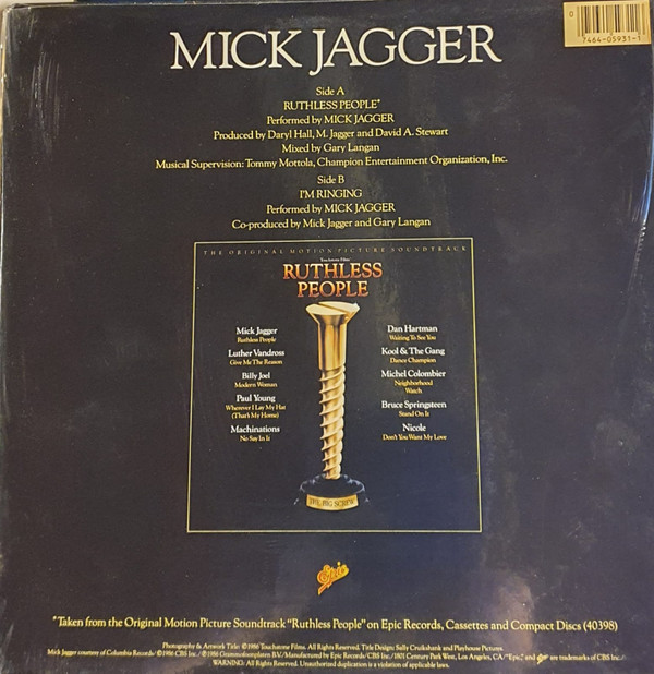 Mick Jagger - Ruthless People | Epic (49-05931) - 2