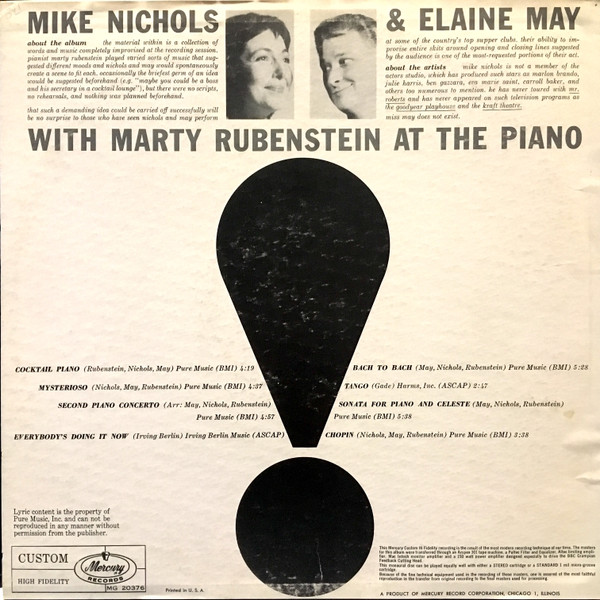 Mike Nichols & Elaine May - Improvisations To Music | Mercury (MG-20376) - 2