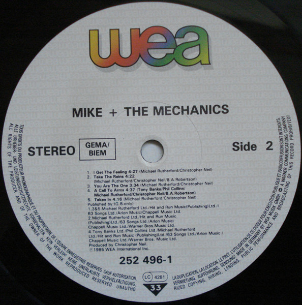 Mike & The Mechanics - Mike + The Mechanics | WEA (252 496-1) - 4