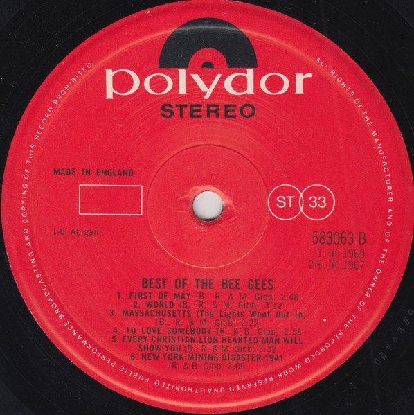Bee Gees - Best Of Bee Gees | Polydor (583 063) - 4 Bee Gees - Best Of Bee Gees | Polydor (583 063) - 4