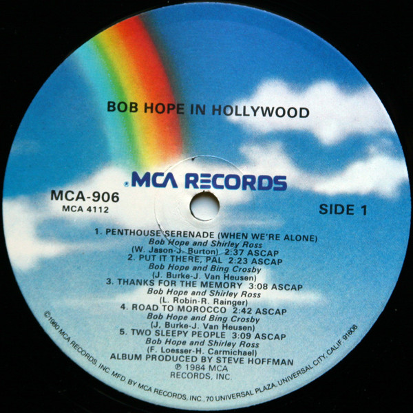 Bob Hope With Shirley Ross , Bing Crosby , Peggy Lee - In Hollywood | MCA Records (MCA-906) - 3 Bob Hope With Shirley Ross , Bing Crosby , Peggy Lee - In Hollywood | MCA Records (MCA-906) - 3