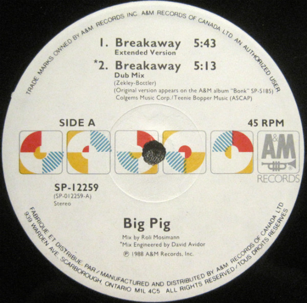 Big Pig - Breakaway (12") [Vinyl] | A&M Records (SP-12259) - 3