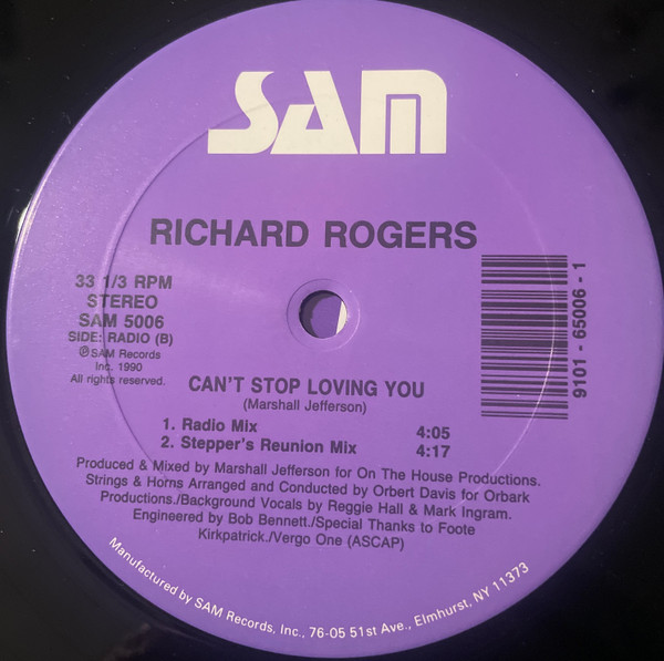 Richard Rogers - Can't Stop Loving You | Sam Records (SAM 5006) - 2