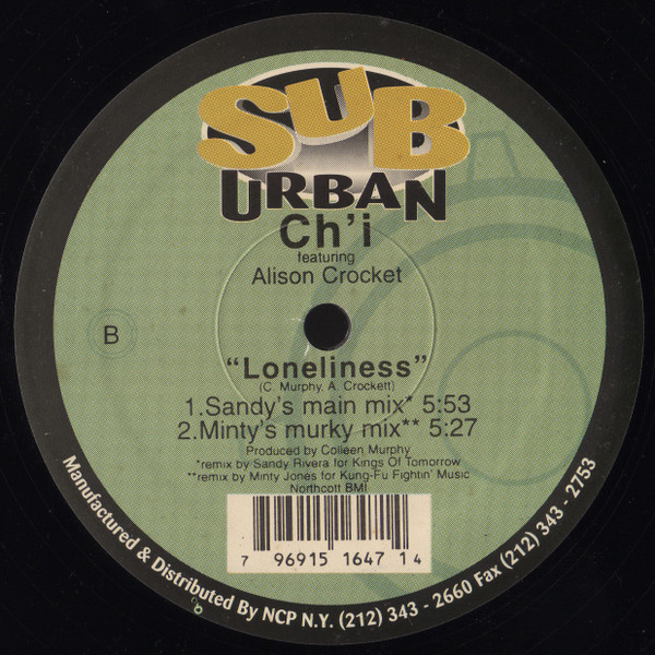 Ch'i Featuring Alison Crockett - Loneliness | Sub-Urban (SU-47) - main Ch'i Featuring Alison Crockett - Loneliness | Sub-Urban (SU-47) - main