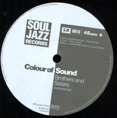 Colour Of Sound - Brothers And Sisters | Soul Jazz Records (SJR 0010) - main