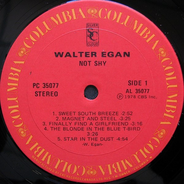 Walter Egan - Not Shy | Columbia (PC 35077) - 3 Walter Egan - Not Shy | Columbia (PC 35077) - 3
