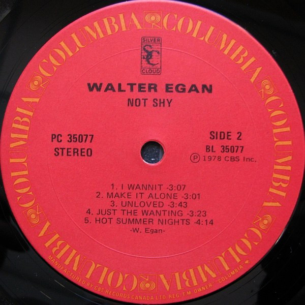 Walter Egan - Not Shy | Columbia (PC 35077) - 4 Walter Egan - Not Shy | Columbia (PC 35077) - 4