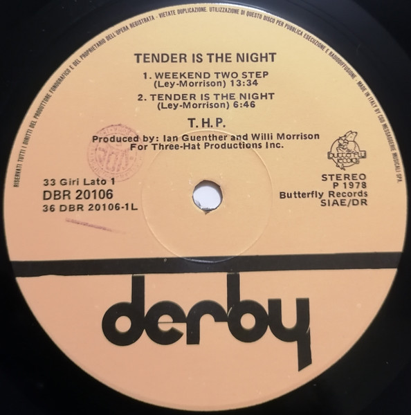 THP Orchestra - #2 - Tender Is The Night | Derby (DBR 20106) - 3