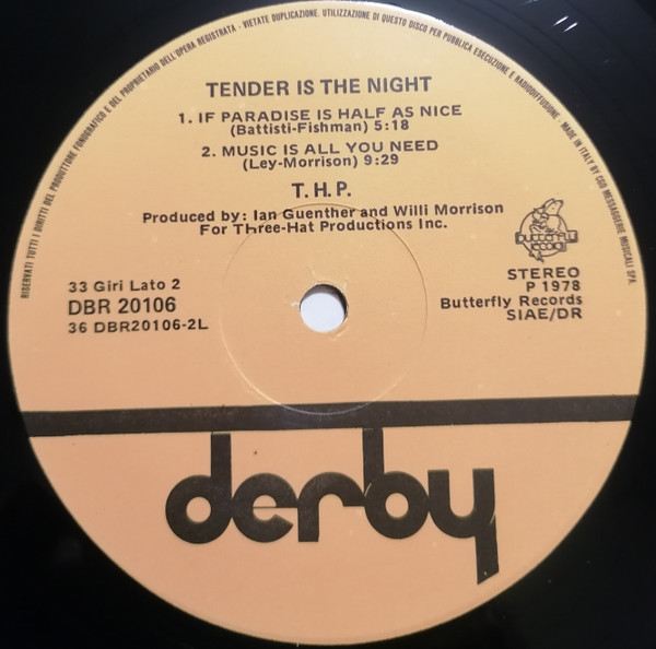 THP Orchestra - #2 - Tender Is The Night | Derby (DBR 20106) - 4