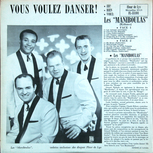 Les Maniboulas - Vous Voulez Danser ! [Vinyl] | Fleur De Lys (FL-33101) - 2