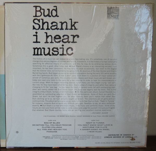 Bud Shank - I Hear Music | Sunset Records (SUM-1132) - 2 Bud Shank - I Hear Music | Sunset Records (SUM-1132) - 2