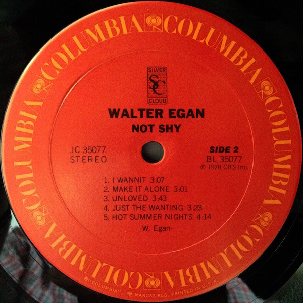 Walter Egan - Not Shy | Columbia (JC 35077) - 4 Walter Egan - Not Shy | Columbia (JC 35077) - 4
