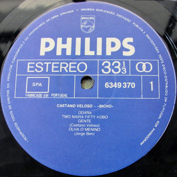 Caetano Veloso - Bicho | Philips (6349 370) - 3