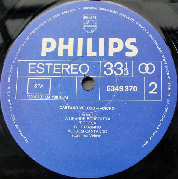 Caetano Veloso - Bicho | Philips (6349 370) - 4