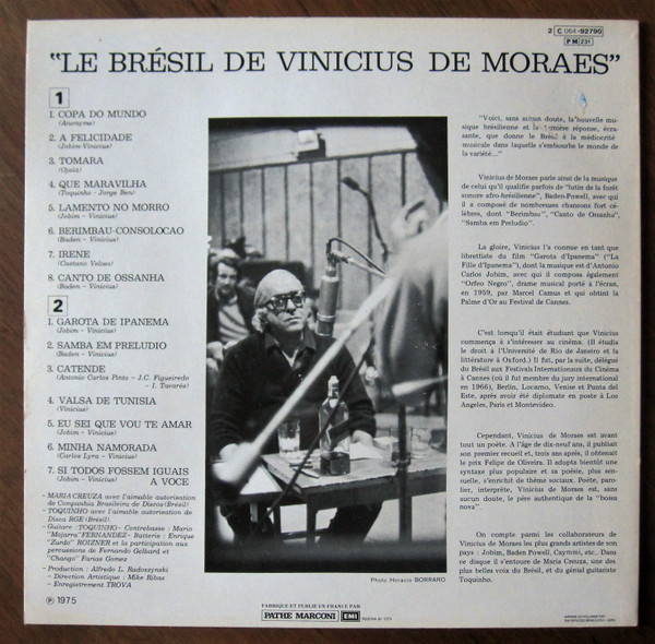 Vinicius De Moraes Avec Maria Creuza Et Toquinho - Le Brésil De Vinicius De Moraes | Columbia (2C 064-92790)
