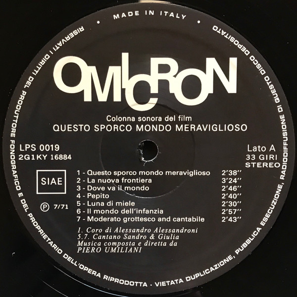 Piero Umiliani - Questo Sporco Mondo Meraviglioso (Original Soundtrack) | Schema (SCEB938LP) - 3