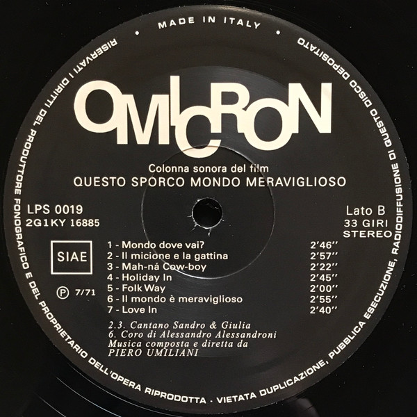 Piero Umiliani - Questo Sporco Mondo Meraviglioso (Original Soundtrack) | Schema (SCEB938LP) - 4