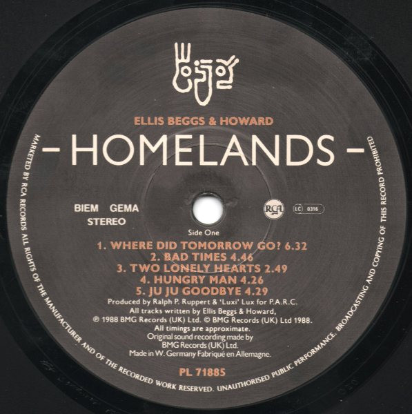 Ellis, Beggs & Howard - Homelands | RCA (PL 71885) - 2