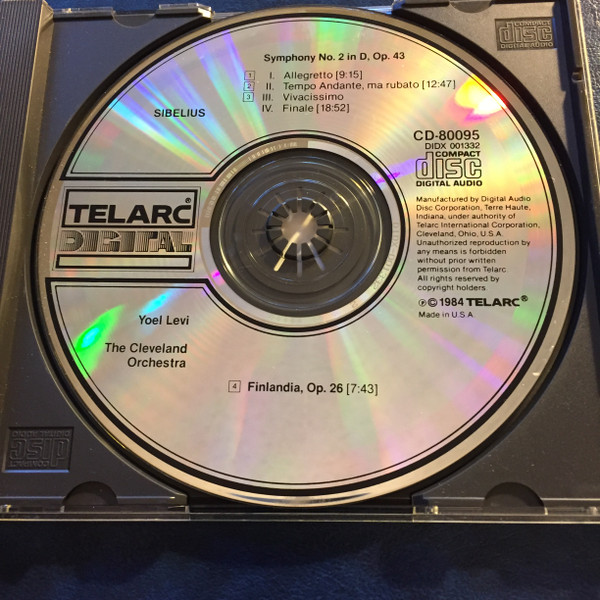 Jean Sibelius , The Cleveland Orchestra , Yoel Levi - Symphony No. 2 In D / Finlandia | Telarc (CD-80095) - 2
