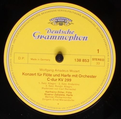 Wolfgang Amadeus Mozart / Carl Reinecke - Karlheinz Zöller • Nicanor Zabaleta • Berliner Philharmoniker • Ernst Märzendorfer - Konzert Für Flöte Und Harfe • Konzert Für Harfe | Deutsche Grammophon (138 853) - 3 Wolfgang Amadeus Mozart / Carl Reinecke - Karlheinz Zöller • Nicanor Zabaleta • Berliner Philharmoniker • Ernst Märzendorfer - Konzert Für Flöte Und Harfe • Konzert Für Harfe | Deutsche Grammophon (138 853) - 3