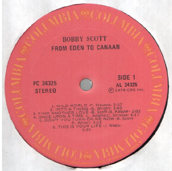 Bobby Scott - From Eden To Canaan | Columbia (PC 34325) - 2