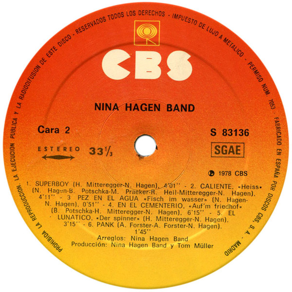 Nina Hagen Band - Nina Hagen Band | CBS (S 83136) - 4