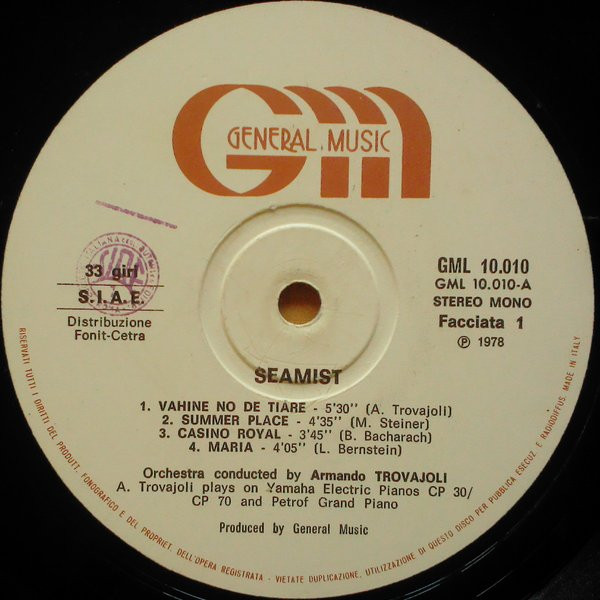 Armando Trovaioli - Seamist | General Music (GML 10.010) - 3 Armando Trovaioli - Seamist | General Music (GML 10.010) - 3