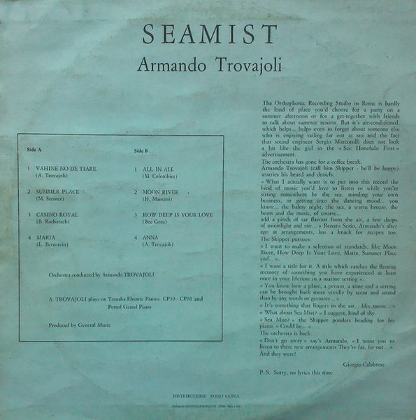 Armando Trovaioli - Seamist | General Music (GML 10.010) - 2 Armando Trovaioli - Seamist | General Music (GML 10.010) - 2
