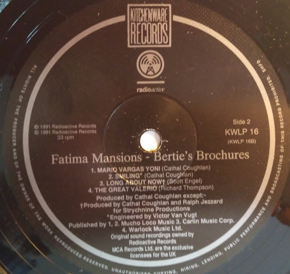 The Fatima Mansions - Bertie's Brochures | Kitchenware Records (KWLP 16) - 4