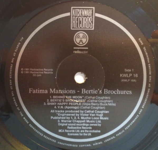 The Fatima Mansions - Bertie's Brochures | Kitchenware Records (KWLP 16) - 3