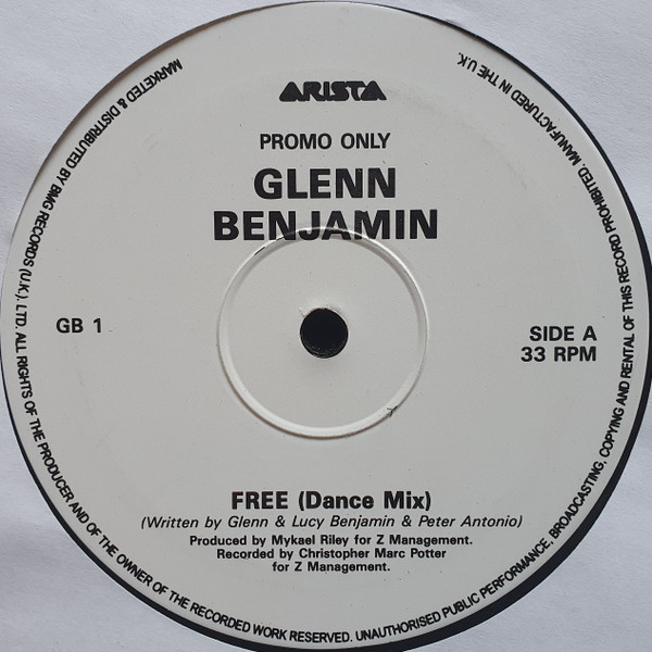 Glenn Benjamin - Free | Arista (GB 1) - main