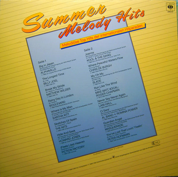 Various - Summer Melody Hits | CBS (24031) - 2