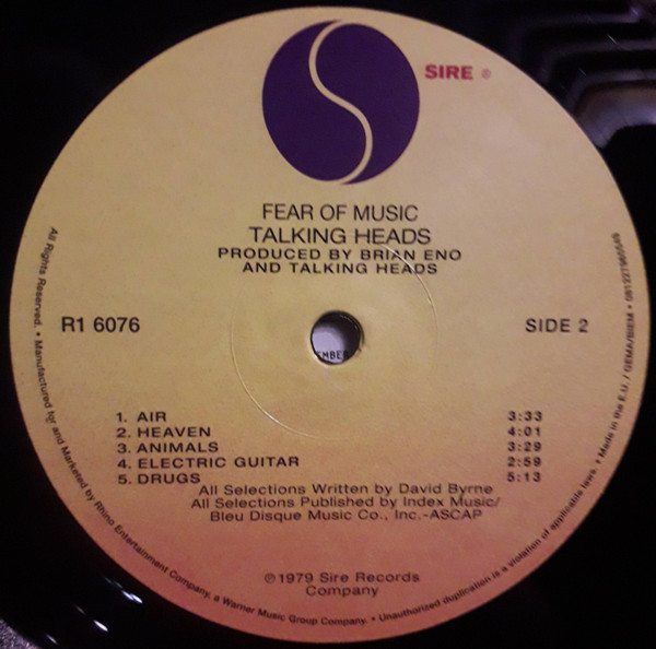 Talking Heads - Fear Of Music | Sire (081227965549) - 4 Talking Heads - Fear Of Music | Sire (081227965549) - 4