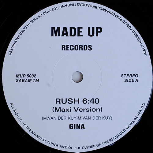 Gina - Rush | Made Up Records (MUR 5002) - 4 Gina - Rush | Made Up Records (MUR 5002) - 4