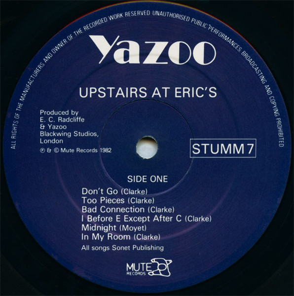 Yazoo - Upstairs At Eric's | Mute (STUMM 7) - 3 Yazoo - Upstairs At Eric's | Mute (STUMM 7) - 3