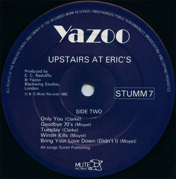 Yazoo - Upstairs At Eric's | Mute (STUMM 7) - 4 Yazoo - Upstairs At Eric's | Mute (STUMM 7) - 4