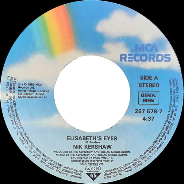 Nik Kershaw - Elisabeth's Eyes | MCA Records (257 578-7) - 3 Nik Kershaw - Elisabeth's Eyes | MCA Records (257 578-7) - 3