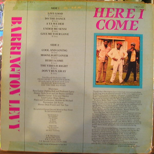 Barrington Levy - Here I Come | Time 1 Records (TRLP 003) - 2 Barrington Levy - Here I Come | Time 1 Records (TRLP 003) - 2