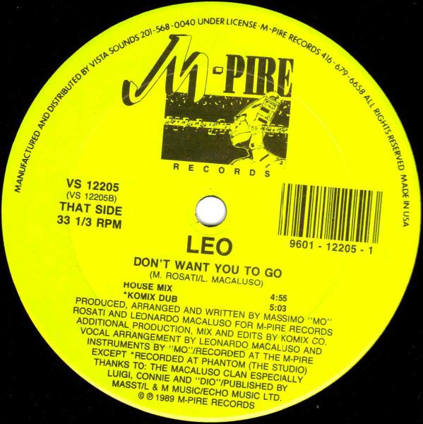 Lenny Macaluso - Don't Want You To Go | M-Pire Records (VS 12205) - 2