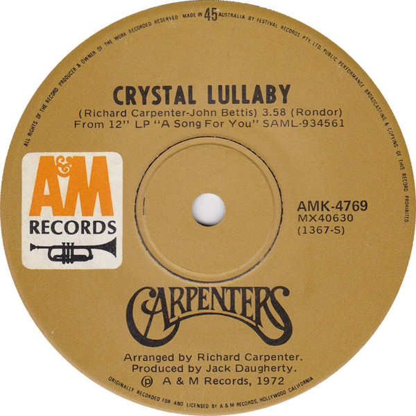 Carpenters - Goodbye To Love | A&M Records (AMK-4769) - 2