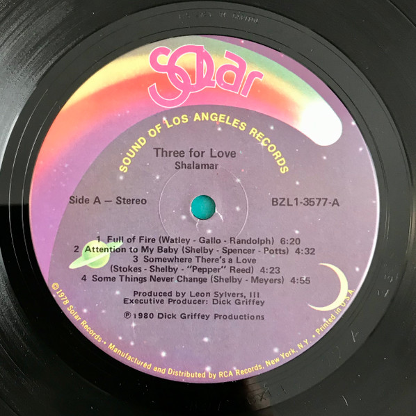 Shalamar - Three For Love | Solar (BZL1-3577) - 3