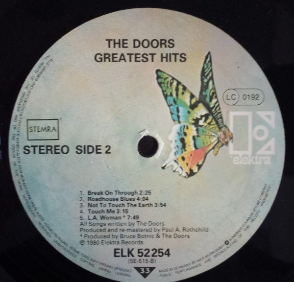The Doors - Greatest Hits | Elektra (ELK 52254) - 3 The Doors - Greatest Hits | Elektra (ELK 52254) - 3