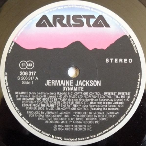Jermaine Jackson - Dynamite | Arista (206 317) - 3