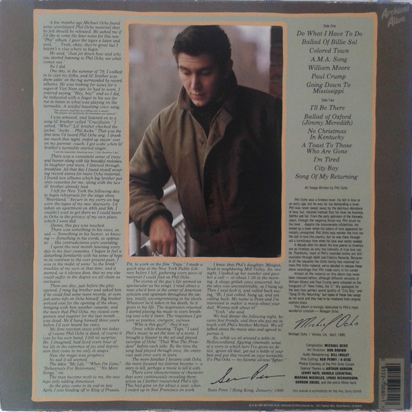 Phil Ochs - A Toast To Those Who Are Gone | Rhino Records (RNLP 70080) - 2 Phil Ochs - A Toast To Those Who Are Gone | Rhino Records (RNLP 70080) - 2