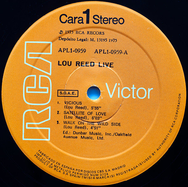 Lou Reed - Lou Reed Live | RCA Victor (APL1-0959) - 3