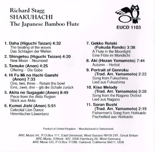 Richard Stagg - Shakuhachi: The Japanese Bamboo Flute | ARC Music (EUCD 1103) - 2