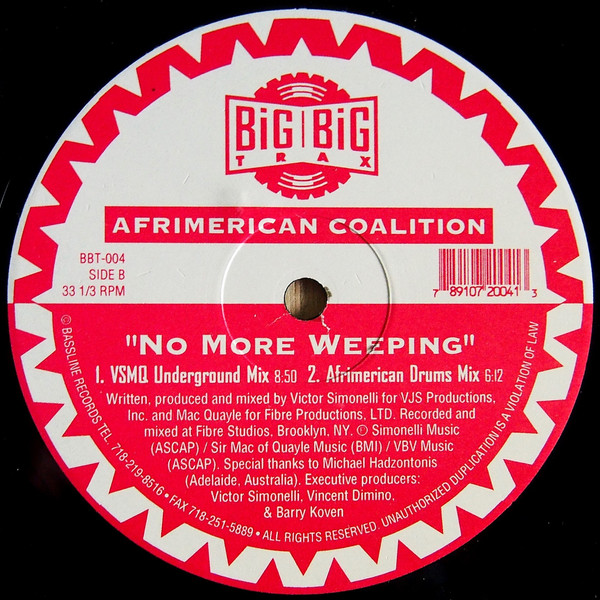 Afrimerican Coalition - No More Weeping | Big Big Trax (BBT-004) - 2