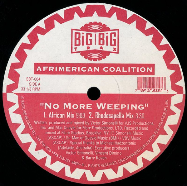 Afrimerican Coalition - No More Weeping | Big Big Trax (BBT-004) - main