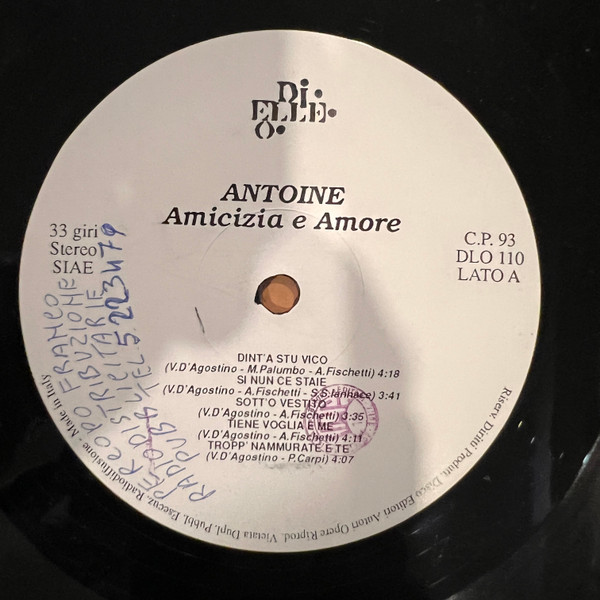 Antoine - Amicizia E Amore | Di.Elle.O S.r.l. (DLO 110) - 3